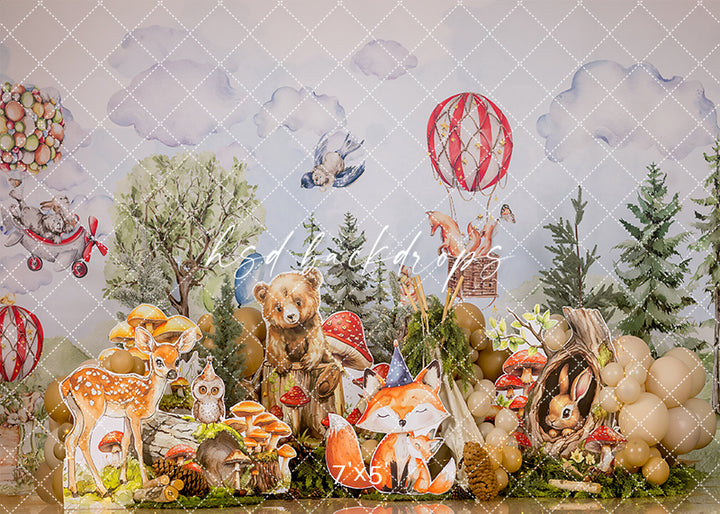 Enchanted Woodland Friends – Forest Animal Birthday Backdrop