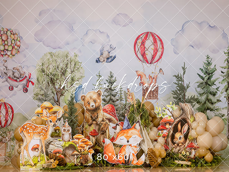 Enchanted Woodland Friends – Forest Animal Birthday Backdrop