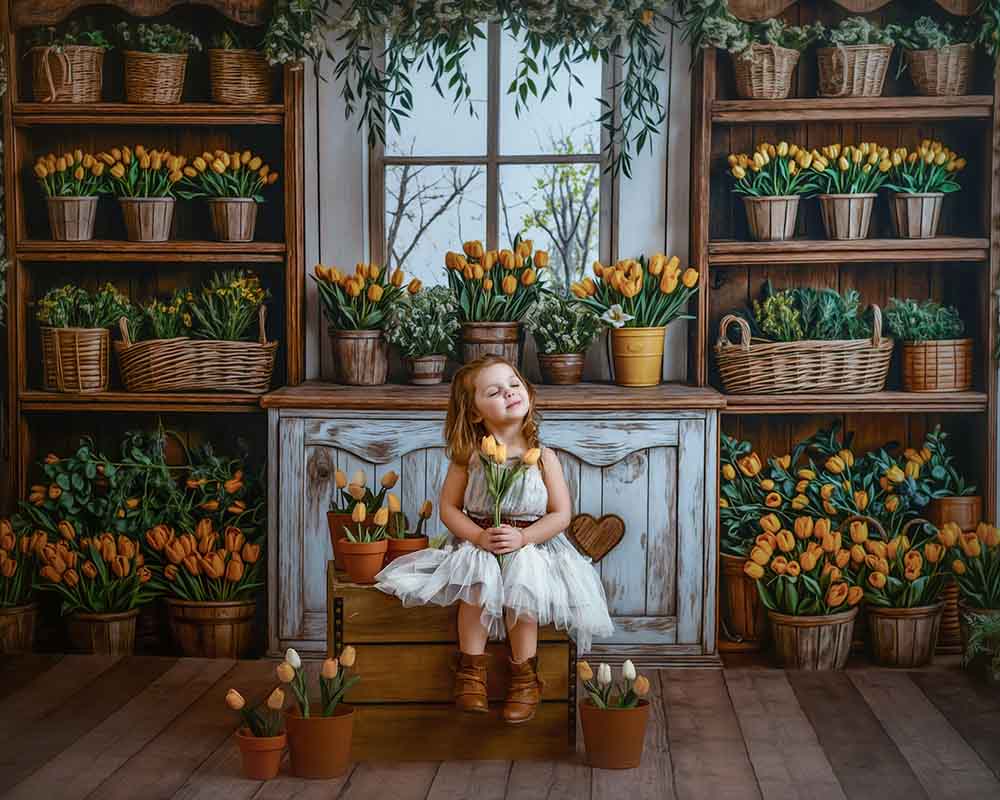 Yellow Tulips Hutch - HSD Photography Backdrops