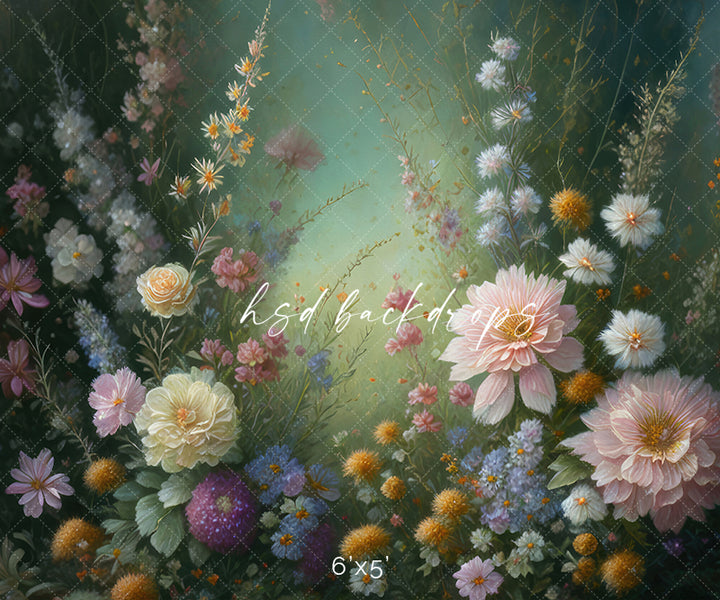 Flower Meadow Photo Backdrop for Spring or Summer Photography