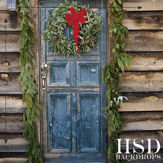 Christmas | Rustic Door - HSD Photography Backdrops