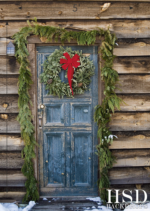 Christmas | Rustic Door - HSD Photography Backdrops