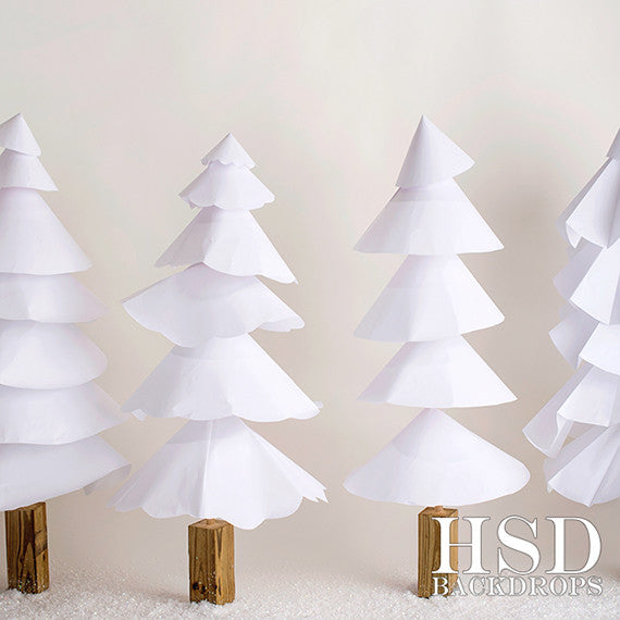 Christmas | White Paper Trees - HSD Photography Backdrops