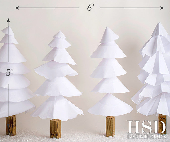 Christmas | White Paper Trees - HSD Photography Backdrops