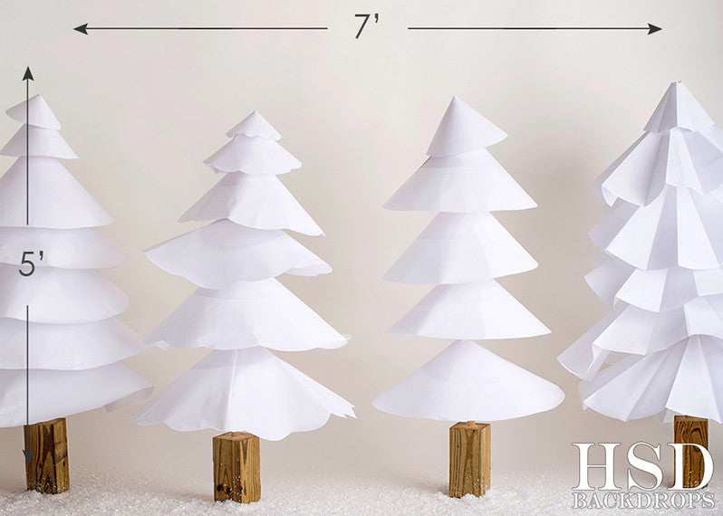 Christmas | White Paper Trees - HSD Photography Backdrops