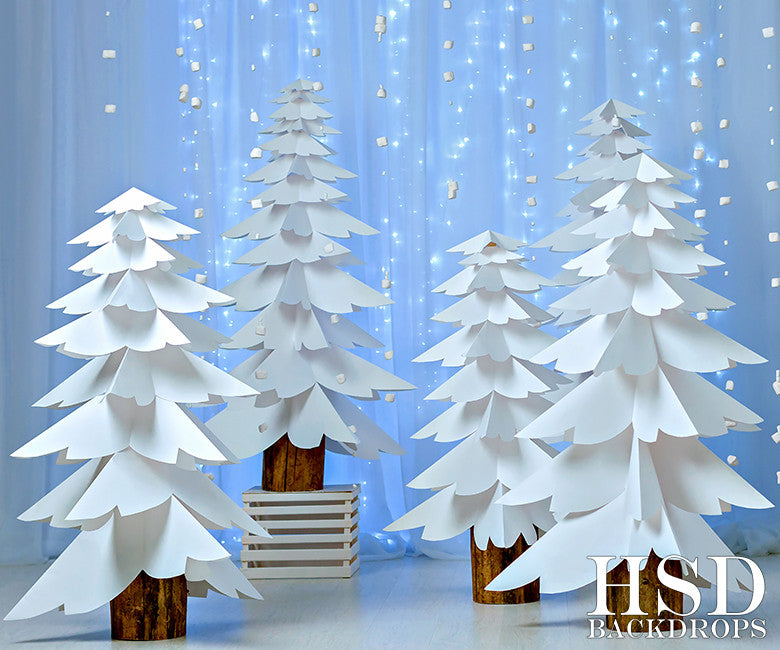 Paper Trees Blue - HSD Photography Backdrops 