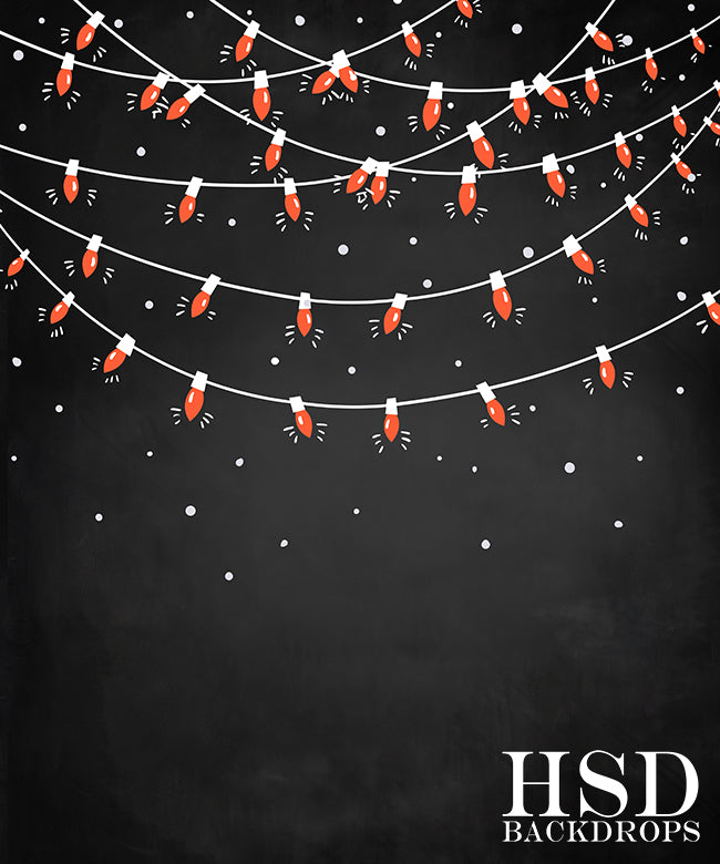 Christmas Lights & Snow - HSD Photography Backdrops
