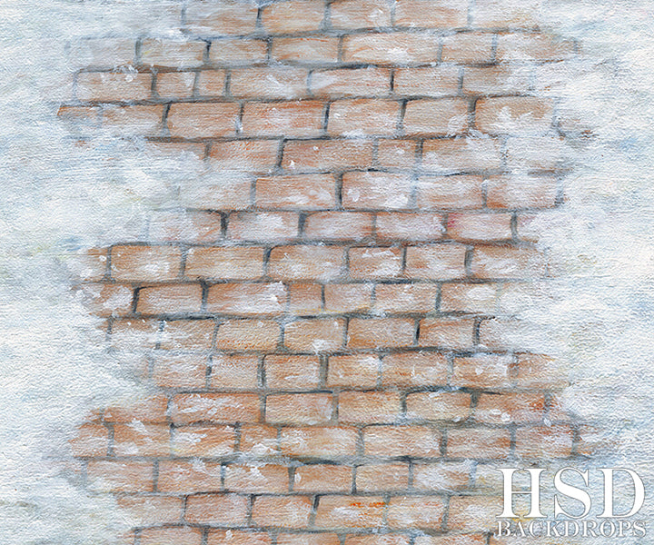 Snow Covered Brick Floor Mat - HSD Photography Backdrops