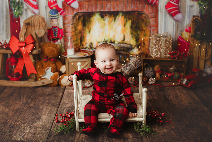 Christmas Fireplace - HSD Photography Backdrops