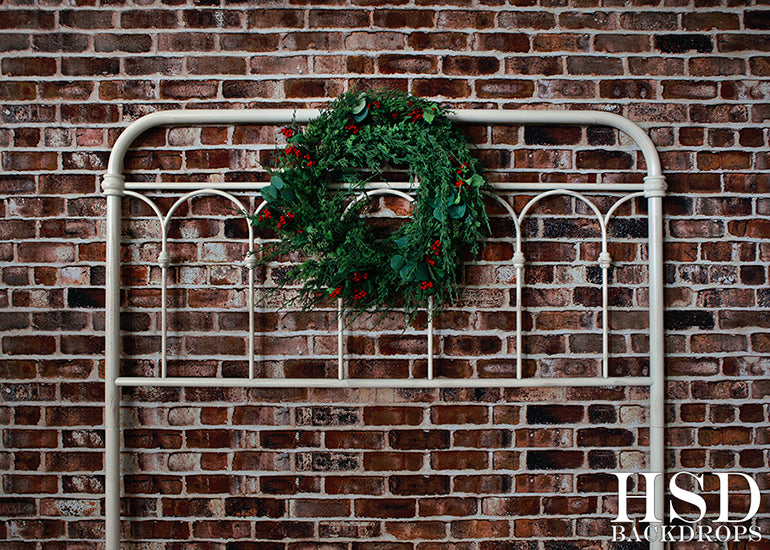 Christmas Wreath Headboard - HSD Photography Backdrops