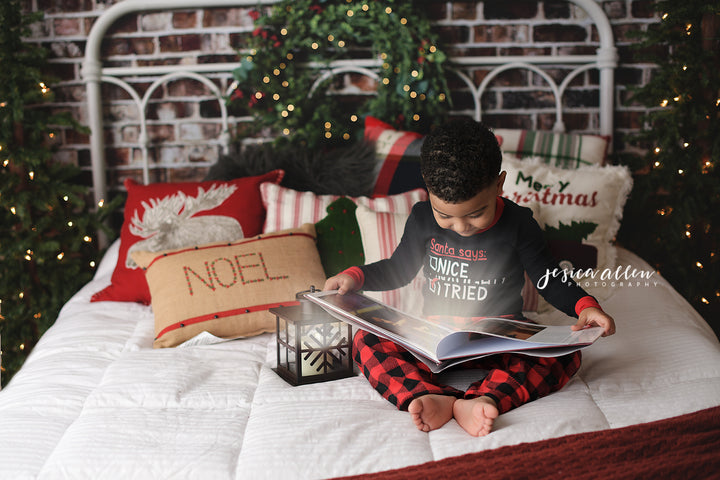 Christmas Wreath Headboard - HSD Photography Backdrops