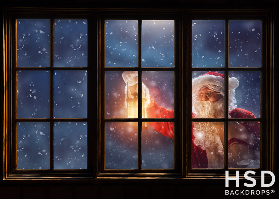 Santa Through The Window - HSD Photography Backdrops