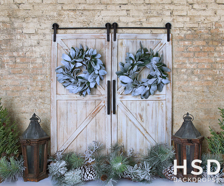 Winter Green Christmas Prop Set Up - HSD Photography Backdrops
