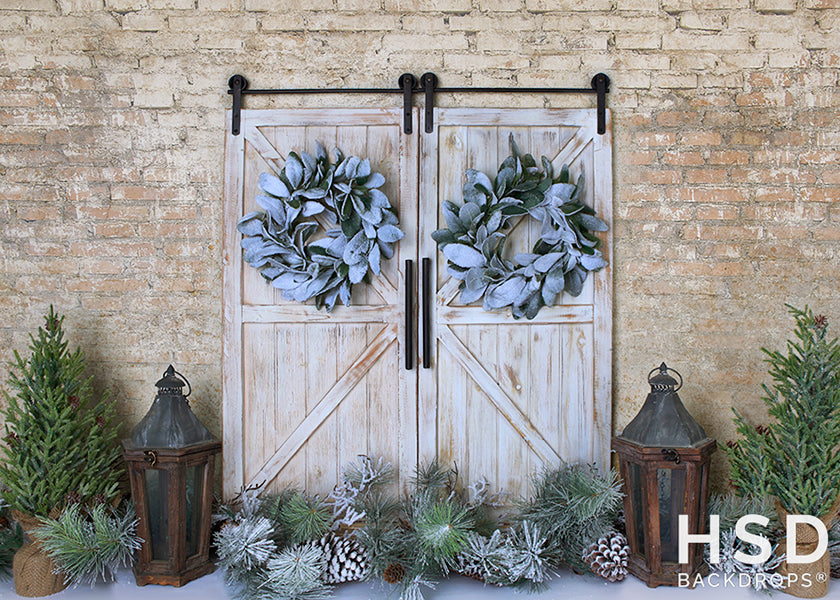 Winter Green Christmas Prop Set Up - HSD Photography Backdrops