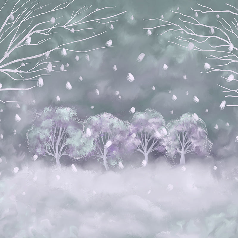 Snowly Walking Winter Scene - HSD Photography Backdrops