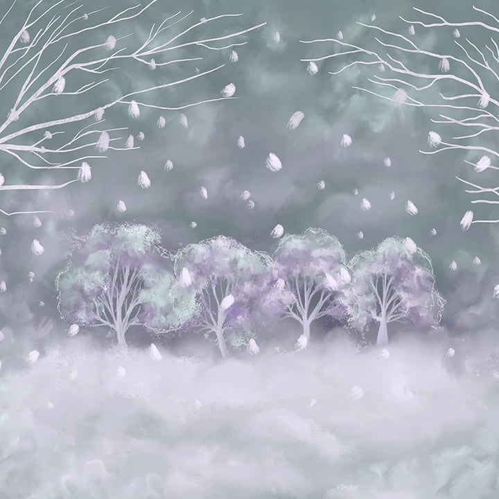 Snowly Walking Winter Scene - HSD Photography Backdrops