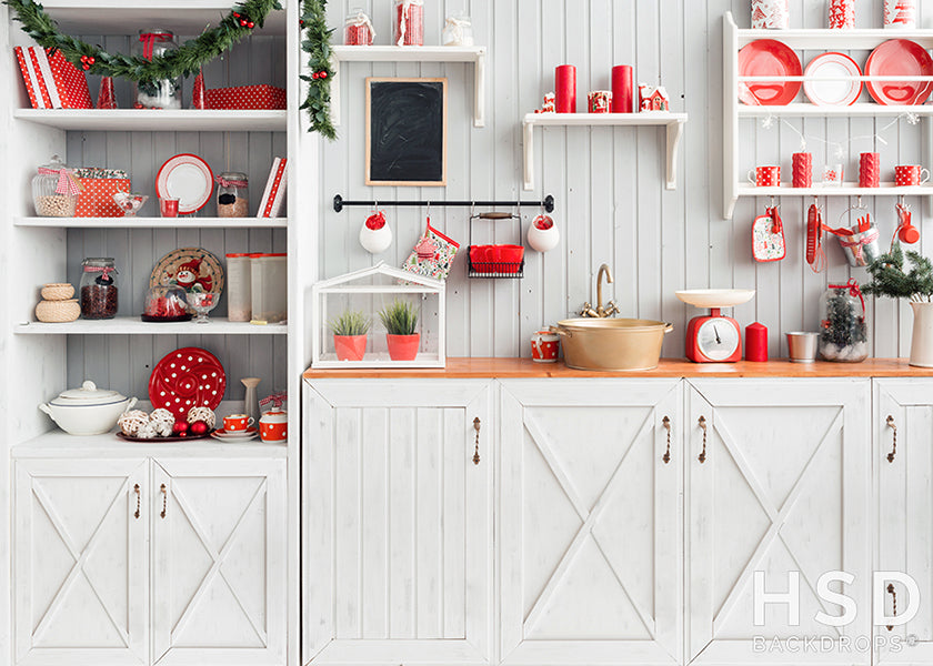 Baking Christmas Cookies in the Kitchen - HSD Photography Backdrops