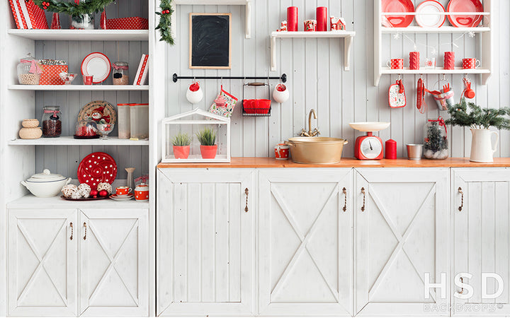 Baking Christmas Cookies in the Kitchen - HSD Photography Backdrops
