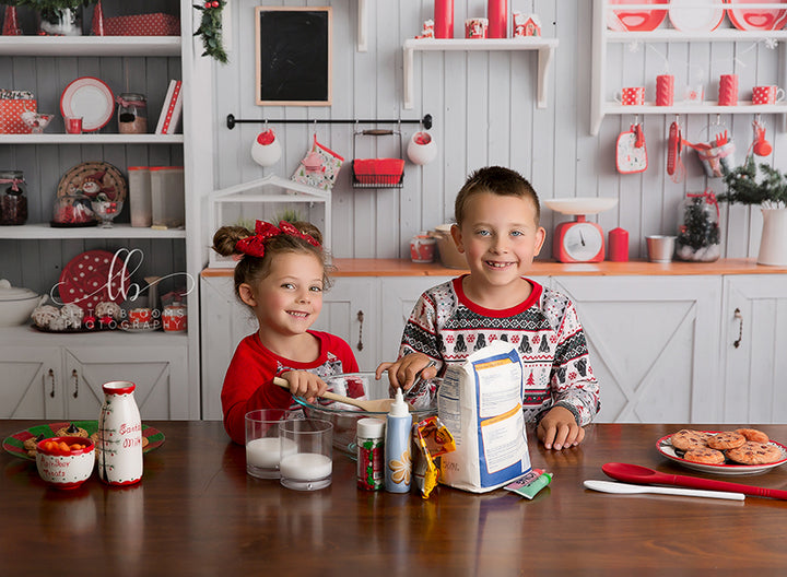 Baking Christmas Cookies in the Kitchen - HSD Photography Backdrops