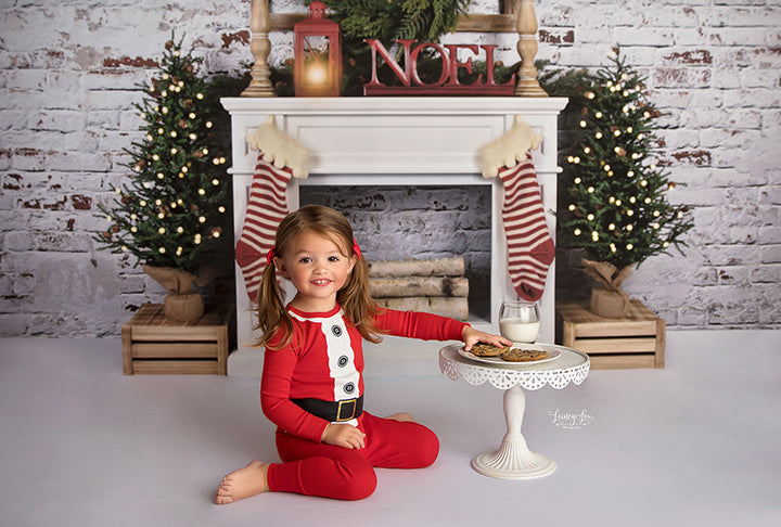 Noel Christmas Fireplace - HSD Photography Backdrops
