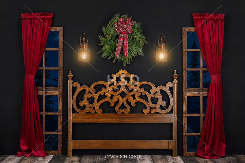 Ornate Christmas Headboard - HSD Photography Backdrops