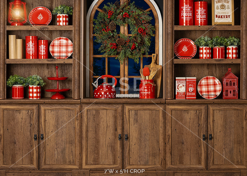Mrs. Claus' Christmas Kitchen (window) - HSD Photography Backdrops