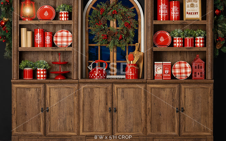 Mrs. Claus' Christmas Kitchen (window) - HSD Photography Backdrops