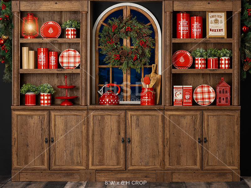 Mrs. Claus' Christmas Kitchen (window) - HSD Photography Backdrops