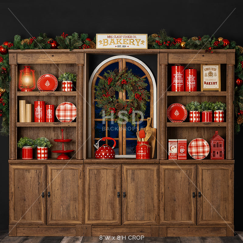 Mrs. Claus' Christmas Kitchen (window) - HSD Photography Backdrops