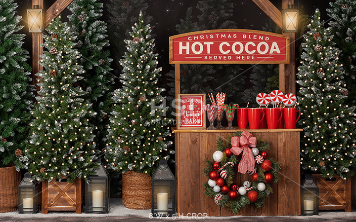 Hot Cocoa Tree Farm (lights) - HSD Photography Backdrops