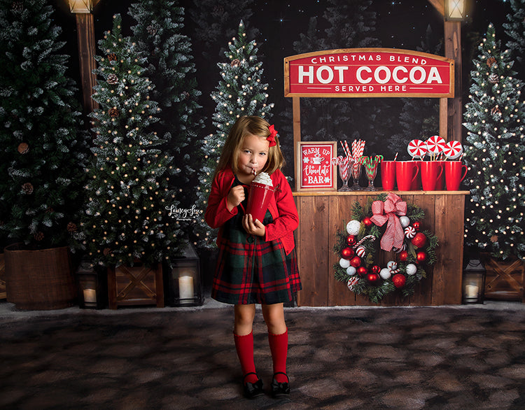 Hot Cocoa Tree Farm (lights) - HSD Photography Backdrops