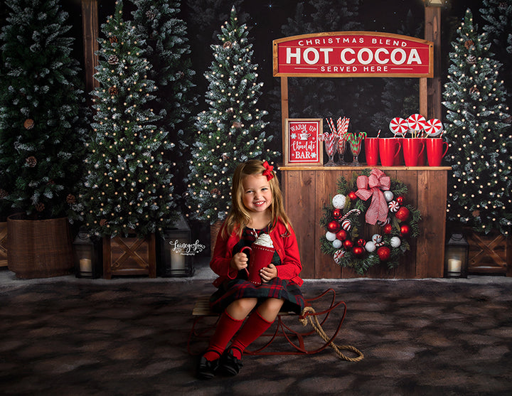 Hot Cocoa Tree Farm (lights) - HSD Photography Backdrops