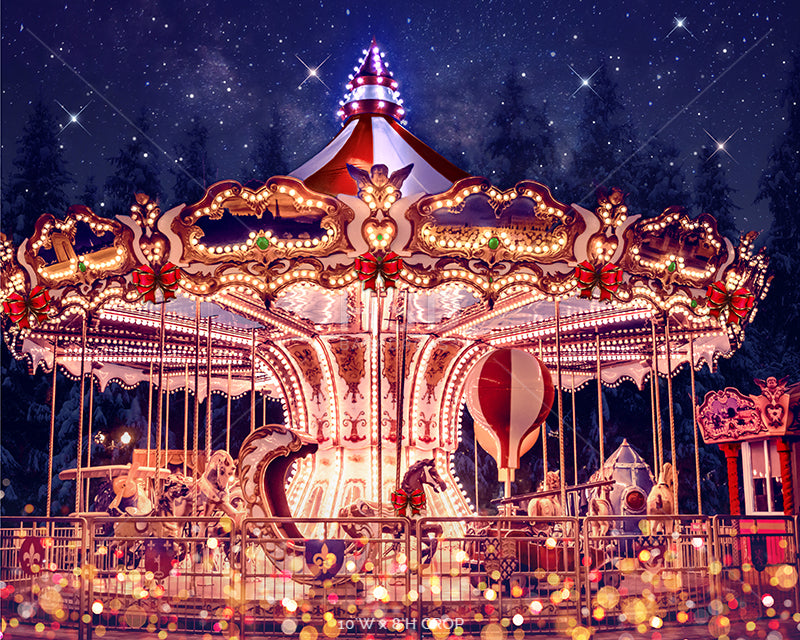 Winter Wonderland Carousel - HSD Photography Backdrops