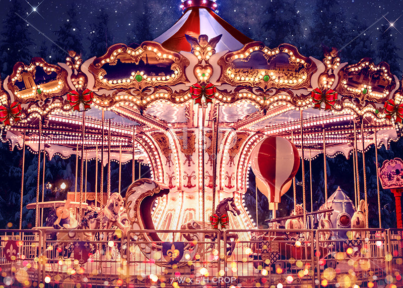 Winter Wonderland Carousel - HSD Photography Backdrops
