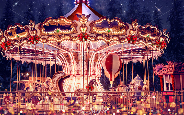 Winter Wonderland Carousel - HSD Photography Backdrops