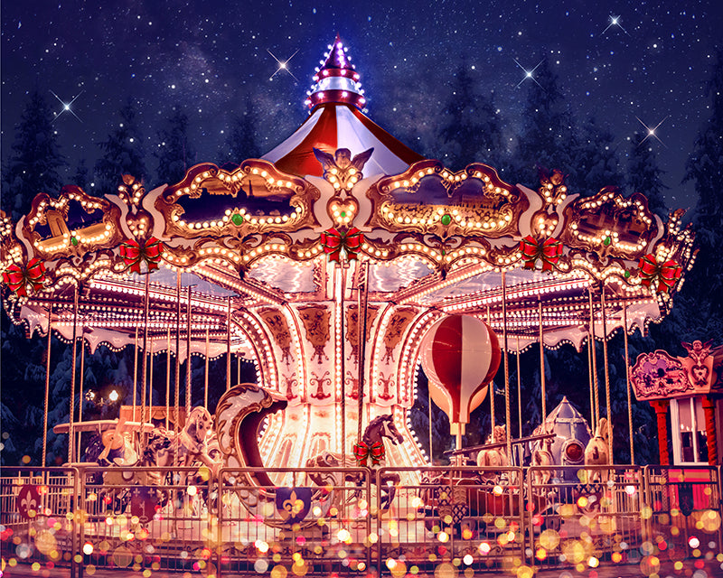 Winter Wonderland Carousel - HSD Photography Backdrops