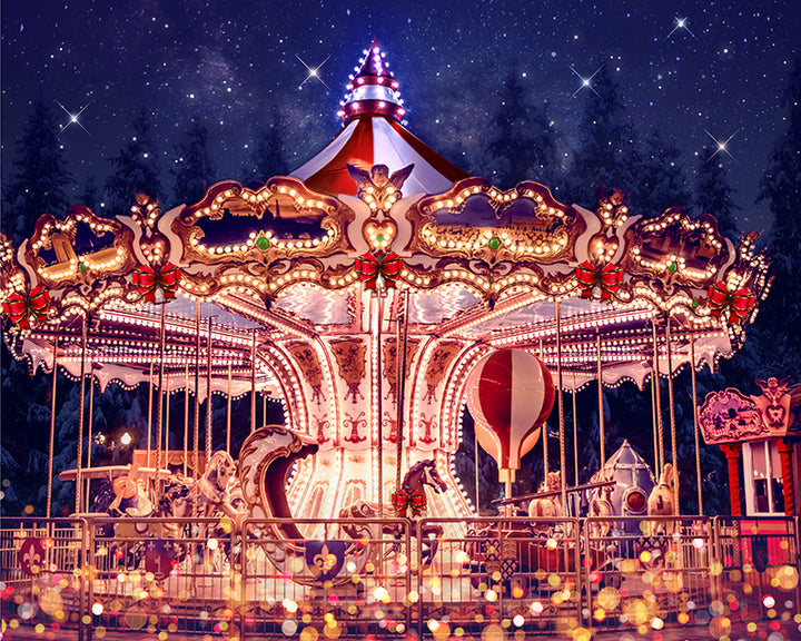 Winter Wonderland Carousel - HSD Photography Backdrops