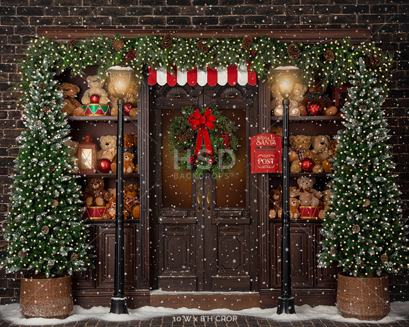 Pine Beary Lane (with snow) - HSD Photography Backdrops