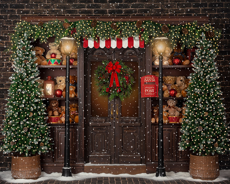 Pine Beary Lane (with snow) - HSD Photography Backdrops