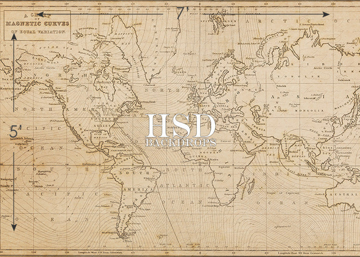 Old Map - HSD Photography Backdrops