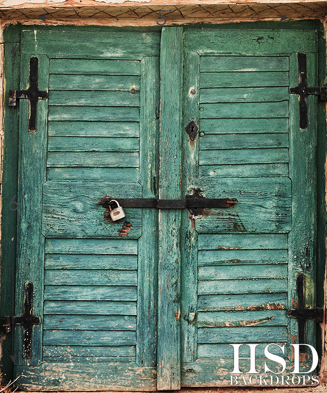 Old Blue Barn Doors - HSD Photography Backdrops