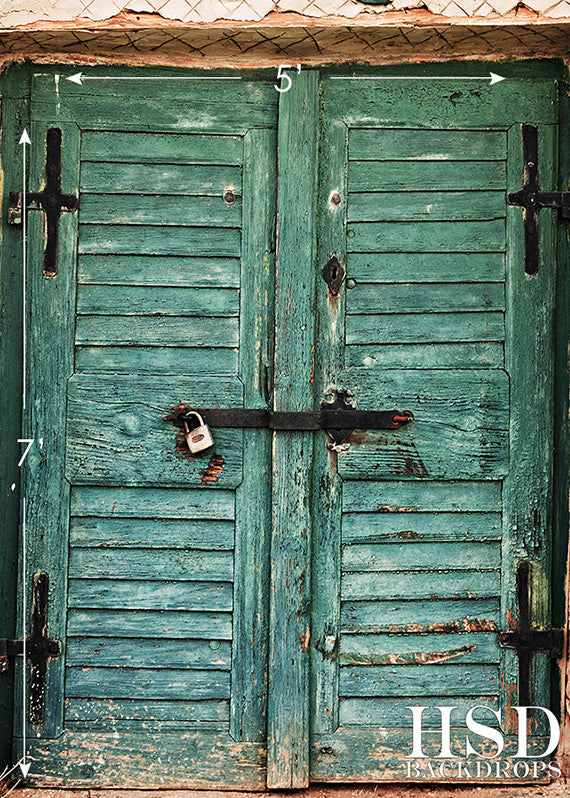Old Blue Barn Doors - HSD Photography Backdrops
