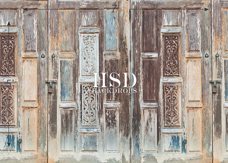 Vintage Wood Doors - HSD Photography Backdrops 
