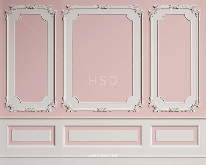 Vintage Pink Wainscot Wall - HSD Photography Backdrops