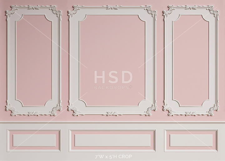Vintage Pink Wainscot Wall - HSD Photography Backdrops