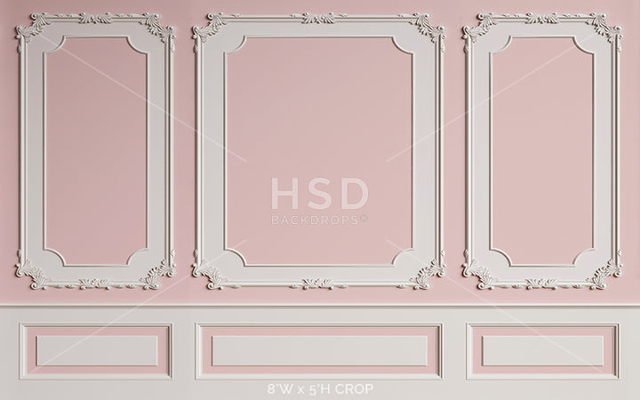Vintage Pink Wainscot Wall - HSD Photography Backdrops
