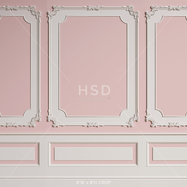 Vintage Pink Wainscot Wall - HSD Photography Backdrops