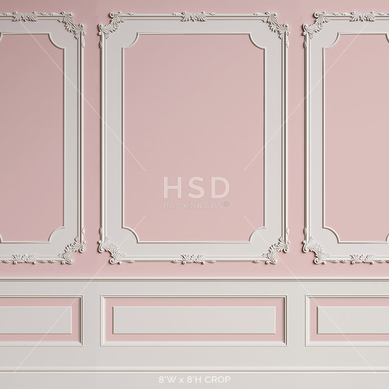 Vintage Pink Wainscot Wall - HSD Photography Backdrops 