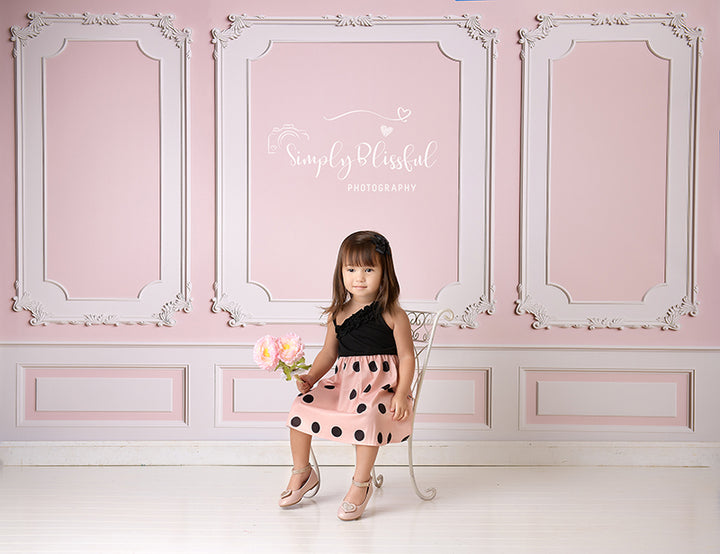 Vintage Pink Wainscot Wall - HSD Photography Backdrops