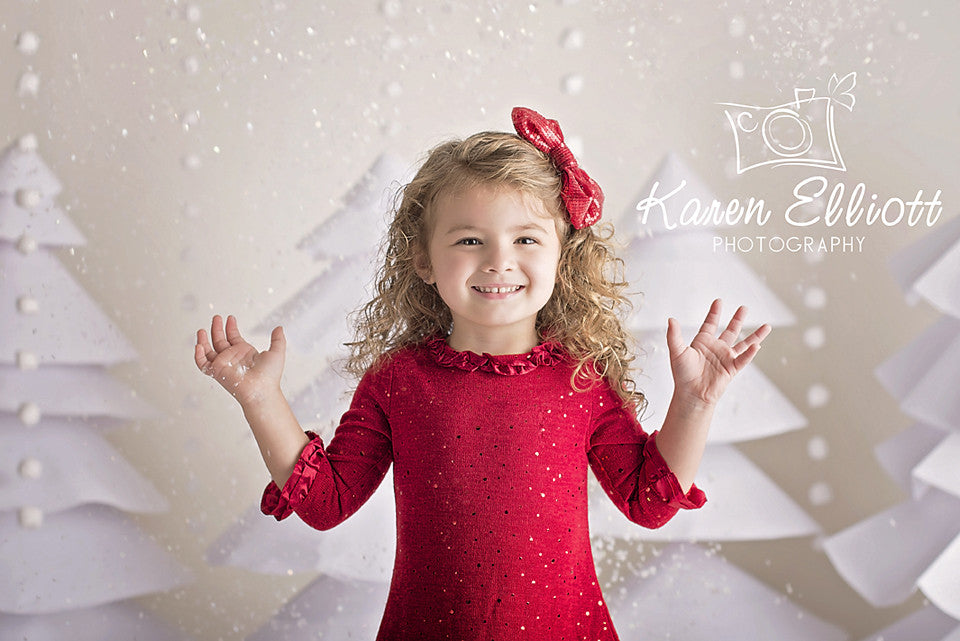 Christmas | White Paper Trees - HSD Photography Backdrops